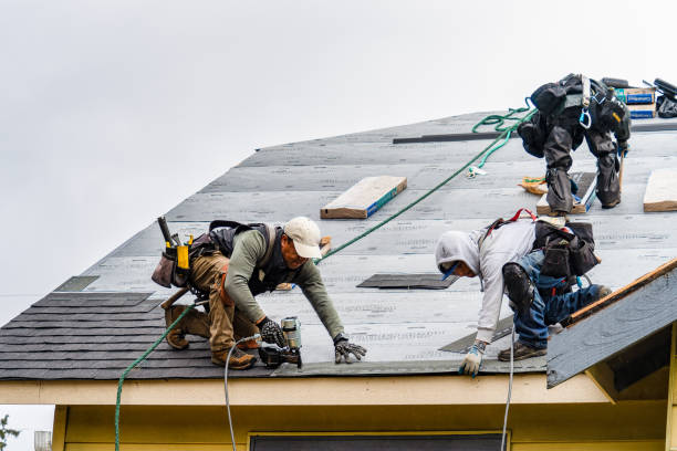 Professional Gutter Installation technician working in Rushville, OH
